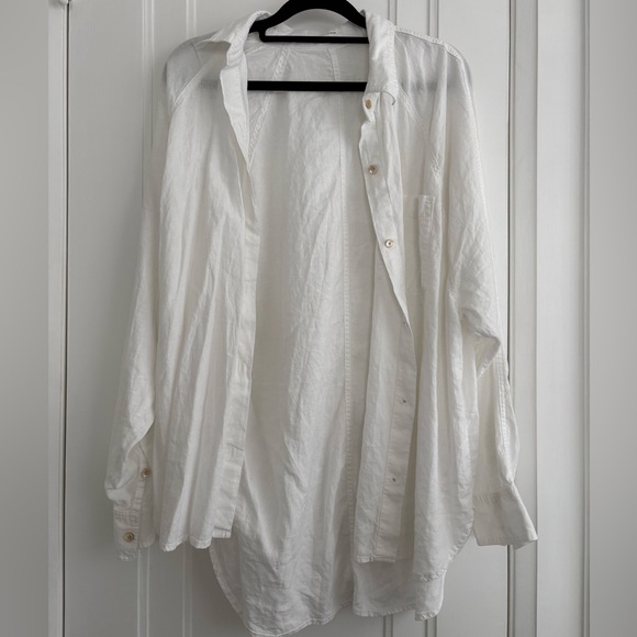 NWOT Aritzia Wilfred Free White Linen Shirt - Picture 7 of 9